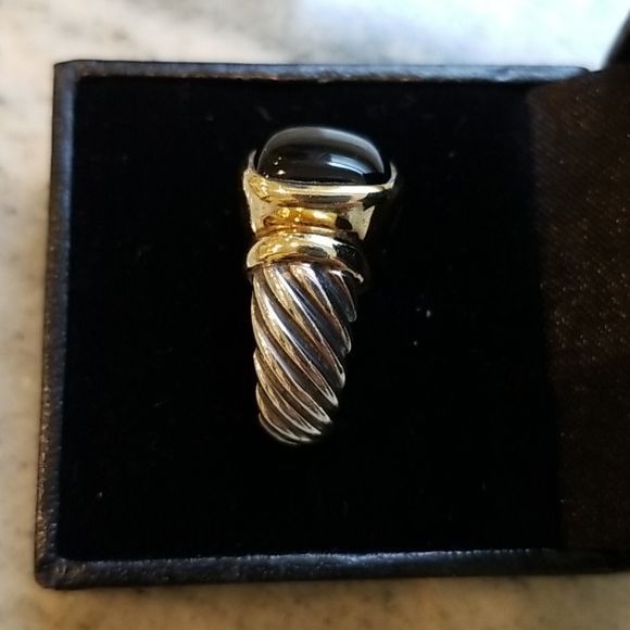 David Yurman Noblesse 14K/SS Onyx Ring 6 - Picture 3 of 11